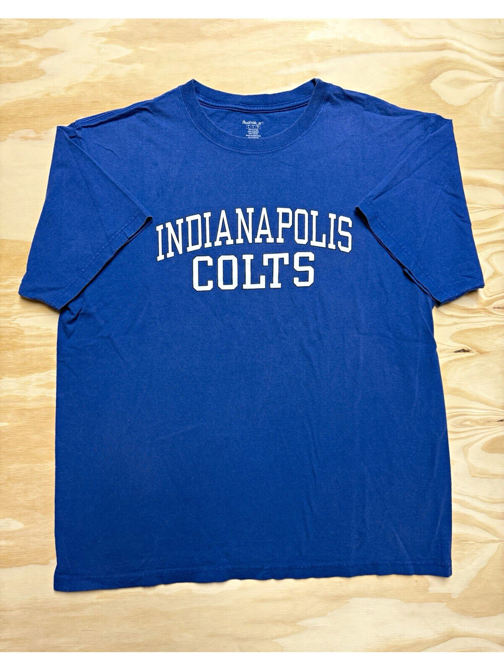 Reebok Indianapolis Colts NFL Football Mens L Blue Short Sleeve Cotton Shirt